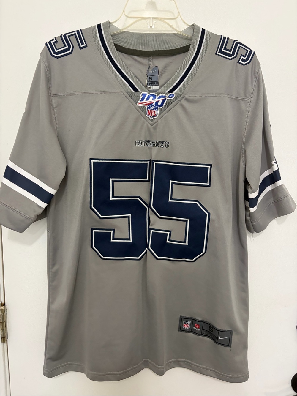 NFL Dallas Cowboys #55 Gray and Navy Men’s Jersey